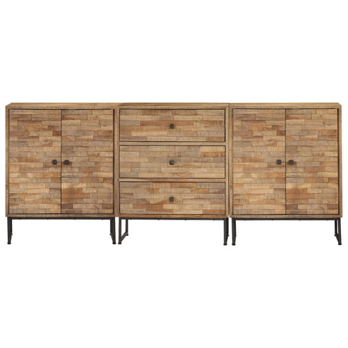 Hennessey - Sideboard Set 3 Pieces Reclaimed Teak Wood